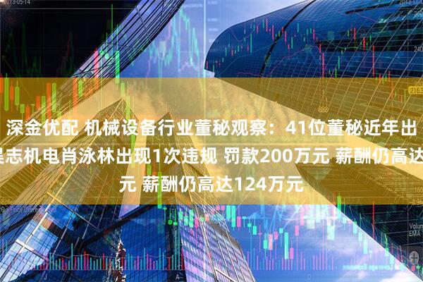 深金优配 机械设备行业董秘观察：41位董秘近年出现违规 昊志机电肖泳林出现1次违规 罚款200万元 薪酬仍高达124万元