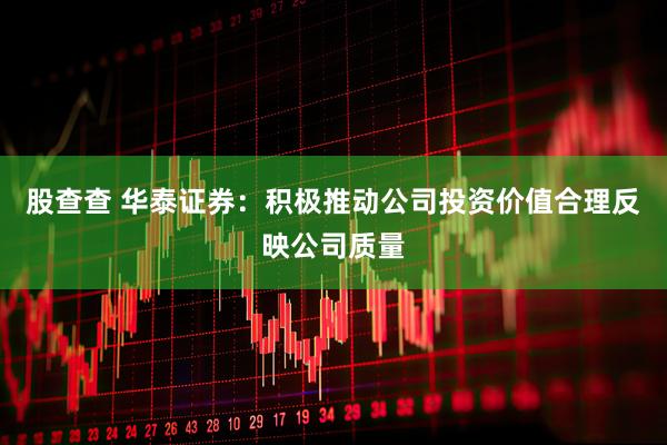 股查查 华泰证券：积极推动公司投资价值合理反映公司质量