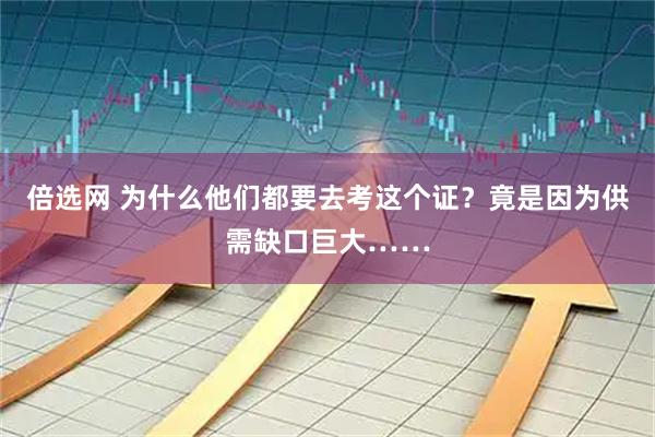 倍选网 为什么他们都要去考这个证？竟是因为供需缺口巨大……
